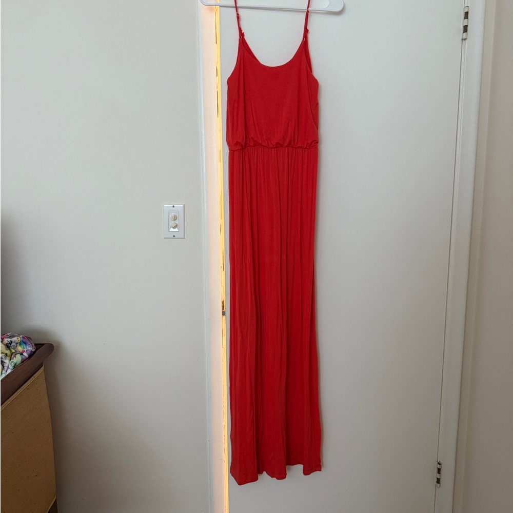 Elegant LUSH Burnt Orange Maxi Dress